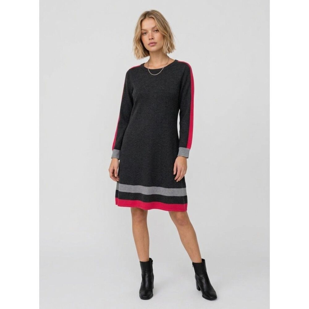 NWT Vince Camuto Color Blocked Knit Sweater Dress Size L